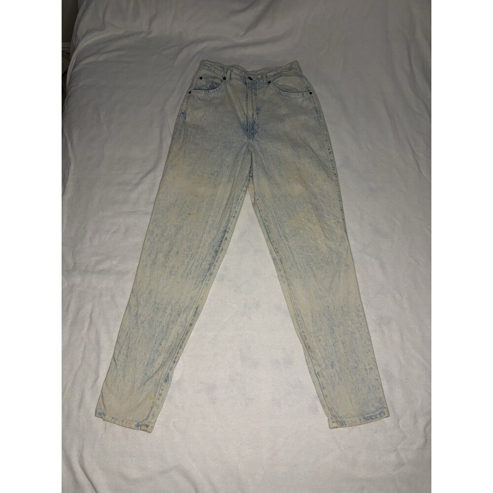 Chic High Rise Mom Jeans Womens 14 Tall Light Acid Wash Good Vintage 80s 90s USA